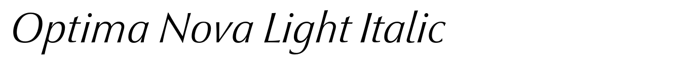Optima Nova Light Italic